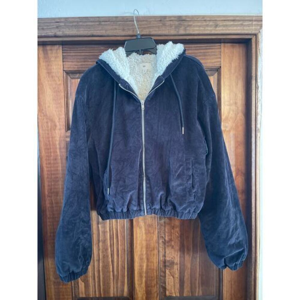 Nordstrom brass plum corduroy Sherpa lined jacket medium
